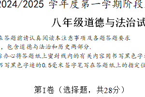 江苏省盐城市盐都区第一共同体 2024-2025学年八年级上学期11月期中考试道德与法治试卷（含答案）