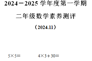 2024-2025学年江苏省徐州市邳州市苏教版二年级上册期中素养测评数学试卷（含解析）