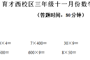 2024-2025学年江苏省扬州市育才小学西校区苏教版三年级上册期中测试数学试卷（含解析）