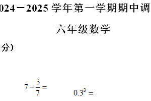 2024-2025学年江苏省苏州市部分学校苏教版六年级上册期中测试数学试卷（含解析）