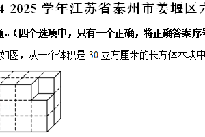 江苏省泰州市姜堰区2024-2025学年六年级上学期期中数学试卷（含解析）