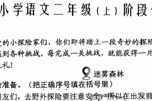 江苏省泰州市兴化市2024-2025学年二年级上学期期中阶段作业语文试卷（含答案）