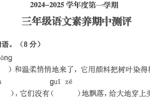 江苏省徐州市邳州市2024-2025学年三年级上学期11月期中语文试题（含答案）