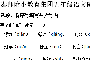 2024-2025学年江苏省泰州市泰师附小教育集团统编版五年级上册期中考试语文试卷（含解析）
