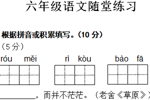 江苏省盐城市盐都区第二共同体2024-2025学年六年级上学期11月期中语文试题（含答案）