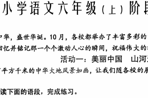 江苏省泰州市兴化市2024-2025学年六年级上学期期中阶段作业语文试卷（含答案）