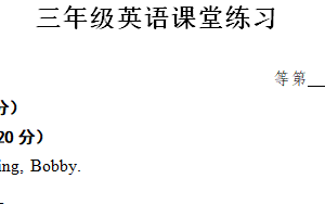 江苏省盐城市盐都区二小教育集团2024-2025学年三年级上学期11月期中英语试题（含答案）