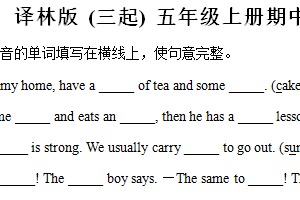2024-2025学年江苏省南京市秦淮区译林版（三起）五年级上册期中测试英语试卷（含解析）