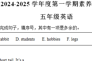 2024-2025学年江苏省徐州市丰县译林版（三起）五年级上册11月期中测试英语试卷（含解析）