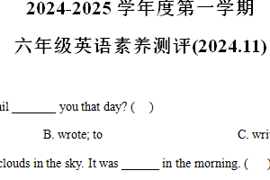 2024-2025学年江苏省徐州市邳州市译林版（三起）六年级上册11月期中测试英语试卷（含解析）