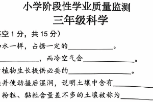 江苏省连云港市东海县2024-2025学年三年级上学期期中科学试题（含答案）