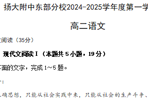 江苏省扬州市扬州大学附属中学东部分校2024-2025学年高二年级上学期期中考试语文试卷（含答案）