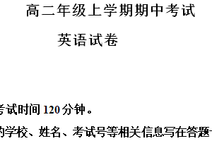 江苏省连云港市灌云县第一中学2024-2025学年高二上学期11月期中英语试题（含解析）