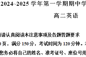 江苏省南通市海安市2024-2025学年高二上学期11月期中英语试题（含解析）