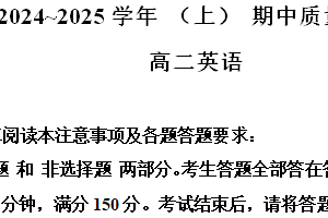 江苏省泰州市兴化中学2024-2025学年高二上学期11月期中英语试题（含解析）