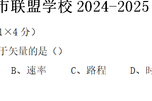 江苏省常州市天宁区联盟学校2024-2025高一上学期期中试卷（有答案）