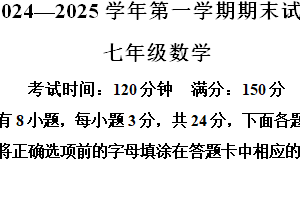 江苏省扬州市仪征市2024-2025学年七年级上学期1月期末考试数学试卷（含解析）