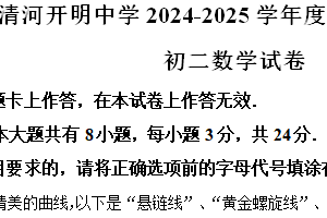 江苏省淮安市清河开明中学2024-2025学年上学期八年级数学期末模拟试卷（含解析）