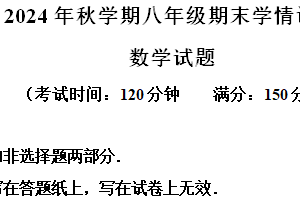 江苏省泰州市泰兴市2024-2025学年八年级上学期期末考试数学试题（含解析）