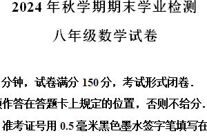 江苏省盐城市大丰区2024-2025学年八年级上学期期末考试数学试卷（含解析）