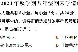 江苏省盐城市阜宁县2024-2025学年八年级上学期1月期末数学试题（含解析）