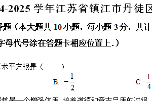 江苏省镇江市丹徒区2024-2025学年八年级上学期期末考试数学试卷（含解析）