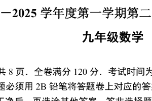 江苏省南京市2024—2025学年九年级上学期期末考试数学试卷（含答案）