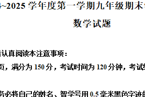 江苏省南通市崇川区2024-2025学年上学期九年级数学期末试卷（含解析）