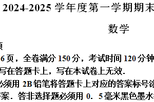 江苏省宿迁地区2024-2025学年九年级上学期期末调研监测数学试题（含解析）
