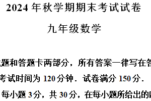 江苏省无锡市经开区2024-2025学年九年级上学期期末数学试卷（含解析）
