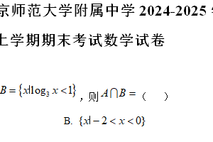 江苏省南京市南京师范大学附属中学2024-2025学年高一上学期期末考试数学试卷（含解析）