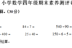2024-2025学年江苏省南京市江宁区苏教版四年级上册期末测试数学试卷（含解析）