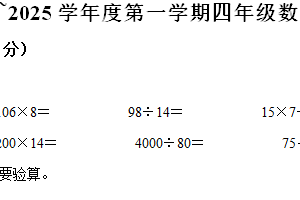 2024-2025学年江苏省苏州市虎丘区苏教版四年级上册期末考试数学试卷（含解析）