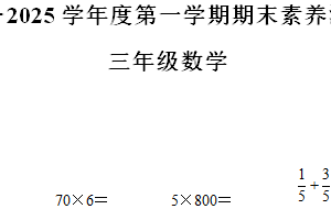 2024-2025学年江苏省徐州市丰县苏教版三年级上册期末考试数学试卷（含解析）