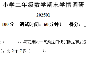 2024-2025学年江苏省南京市高淳区苏教版二年级上册期末考试数学试卷（含解析）