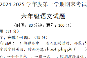 江苏省徐州市睢宁县2024-2025学年六年级上学期期末考试语文试题（含答案）
