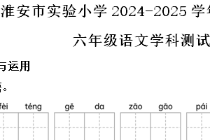 2024-2025学年江苏省淮安市实验小学统编版六年级上册期末考试语文试卷（含解析）