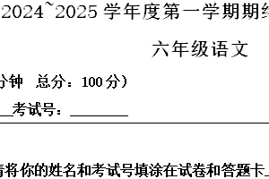 2024-2025学年江苏省南通市海门区统编版六年级上册期末考试语文试卷（含解析）