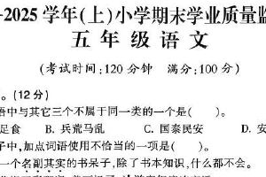 江苏省南通市通州区2024-2025学年五年级上学期期末语文试卷（含答案）