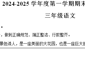 2024-2025学年江苏省徐州市丰县统编版三年级上册期末考试语文试卷（含解析）