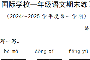 江苏省扬州市宝应县国际学校2024-2025学年一年级上学期期末语文练习（含答案）