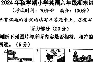 江苏省泰州市泰兴市2024-2025学年六年级上学期期末英语试题及答案（含答案）