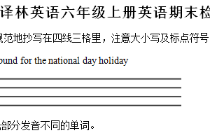 2024-2025学年江苏省无锡市新吴区译林版（三起）六年级上册期末测试英语试卷（含解析）
