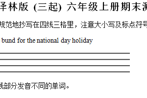 2024-2025学年江苏省无锡市译林版（三起）六年级上册期末测试英语试卷（含解析）