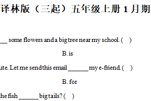 2024-2025学年江苏省盐城市东台市译林版（三起）五年级上册1月期末考试英语试卷（含解析）