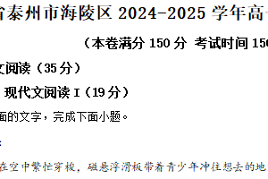 江苏省泰州市海陵区2024-2025学年高一上学期期末语文试题（含解析）