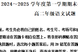 江苏省徐州市第三中学2024-2025学年高二上学期期末抽测模拟语文试题（含解析）