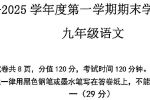 江苏省南京市联合体（栖霞、雨花、江宁、浦口区）2024-2025学年九年级上学期期末考试语文试题（含答案）