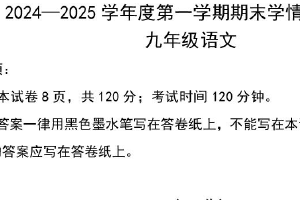 江苏省南京市栖霞区2024-2025学年九年级上学期期末考试语文试题（含答案）