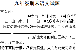 江苏省徐州市沛县五中联盟学区2024-2025学年九年级上学期1月期末考试语文试题（含答案）